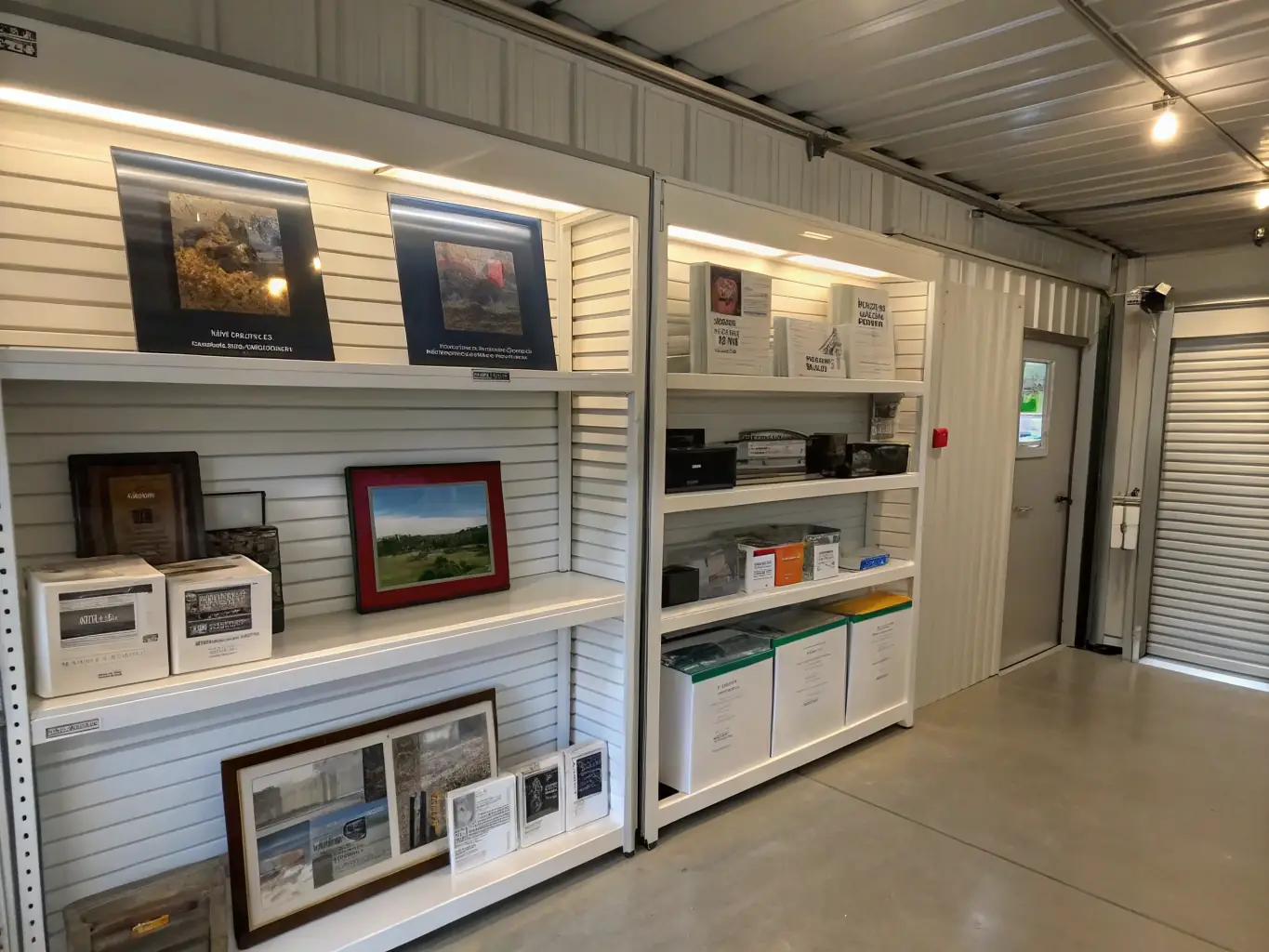 A professional image showcasing the interior of a clean and organized storage facility, highlighting the security features and climate control.